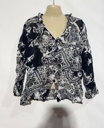 Julie Guerlande schwarz-weiß gemusterte Bluse