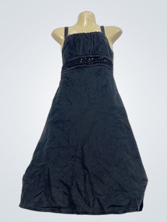 Etam Black Perlenverziertes Taillen-Maxikleid