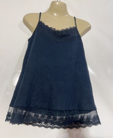 Promod Schwarz Spitzensaum Cami-Top