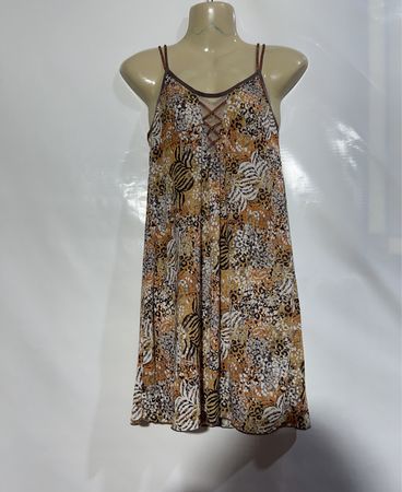 Mini-Kleid mit Animalprint und Schnürung am Rücken