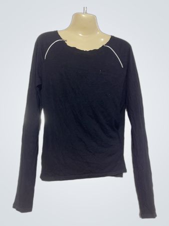Aquarelle Schwarzes Langarmshirt