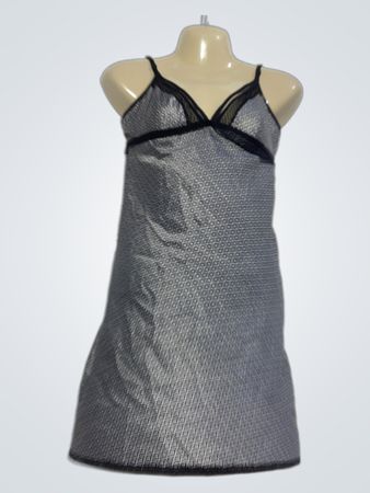Darjeeling Damen Schwarzes & Graues Bedrucktes Nachthemd