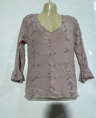 Camaieu Damen bestickte V‑Ausschnitt-Bluse