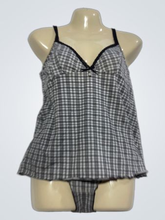 Carla Cariantti Plaid Camisole- und Slip-Set