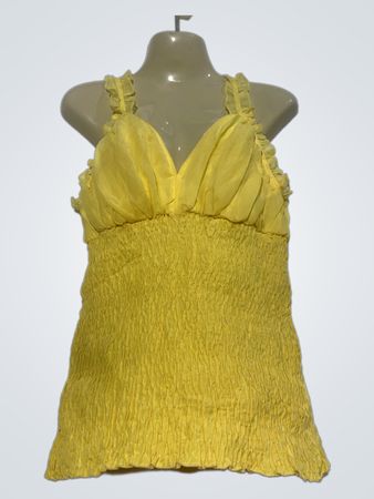 Mee Emma Yellow gerafftes Trägertop