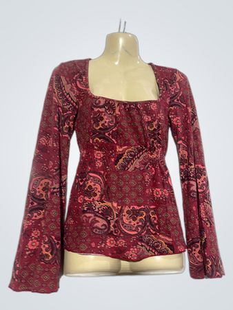 AUTRE TON Paisley Print Langärmelige Bluse