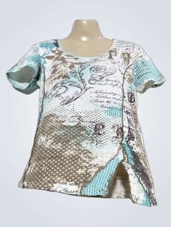 T-Shirt mit Script- und Punktmuster