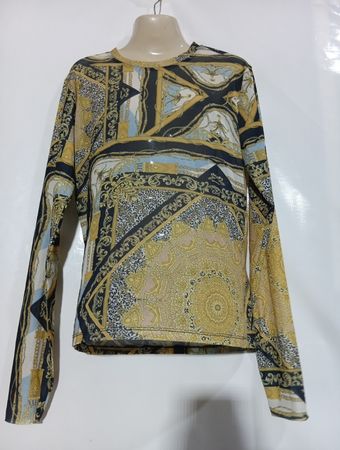 Stradivarius Langarm-Oberteil aus bedrucktem Mesh