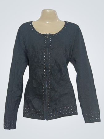 Morgan Strick-Zip-Cardigan mit Nieten