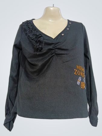 Neues Zone Langarm-Shirt mit V-Ausschnitt