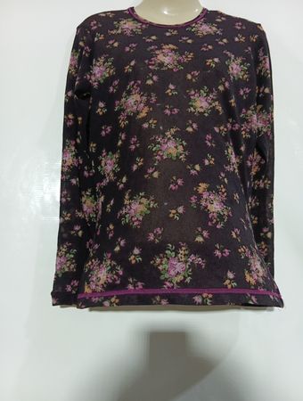 AUTRE TON Floral Print Langarm-Oberteil