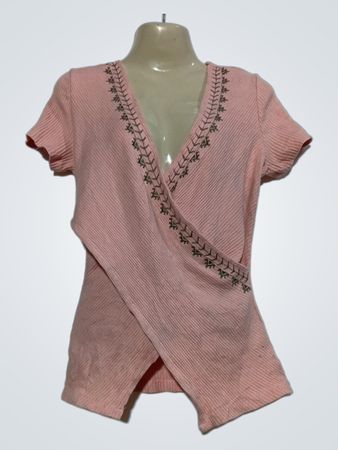 Lillie Rose Pink Rippen-Strick-Wickeloberteil