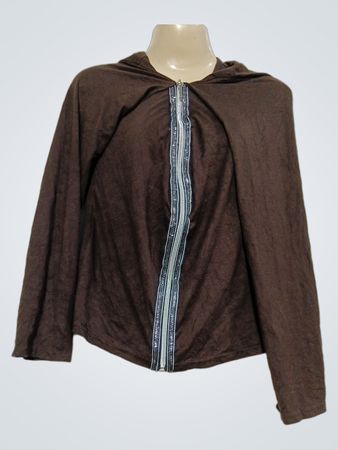 Braune Kapuzenjacke mit Reißverschluss