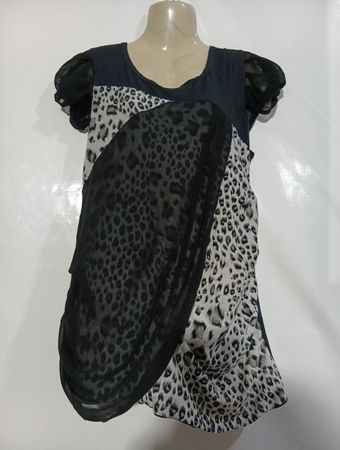 Damenkleid mit Leopardenmuster und Schwarz
