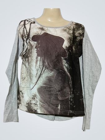 B-KARO Damen Langarm-Shirt mit Grafikdruck