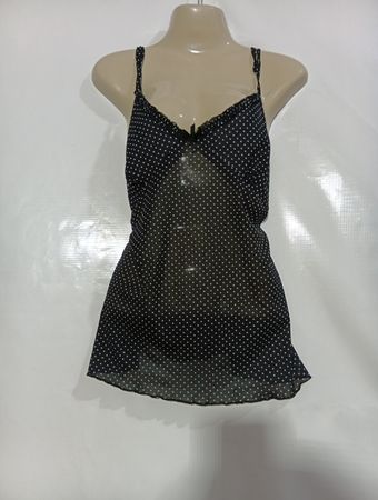 Schwarzes Camisole mit Pünktchen