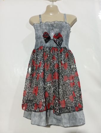 FFMODE Mädchenkleid mit Schleife und Animalprint