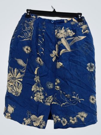 1 2 3 UN DEUX TROIS Blauer Blumenmuster-Rock