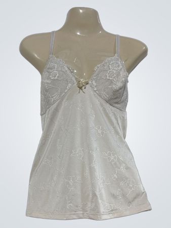 Weißes Spitzenbesatz-Camisole
