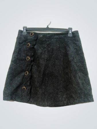 Kilky Paris Black Corduroy Button Skirt