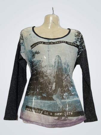 Mango Jeans Langärmeliges Grafik-T-Shirt