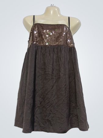 Braunes Paillettenkorsettkleid