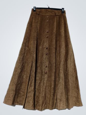 Julie Guerlande Brown Knopf-vorne Maxi-Rock