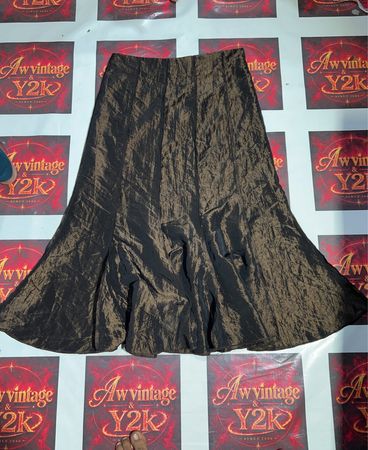 Xanaka Brown Metallic A-Linien Midirock