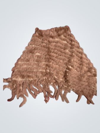 Aw vintage Y2K Braun Fuzzy Strick-Fransen-Poncho