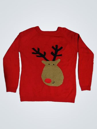 Atmosphäre Roter Rentier-Weihnachtspullover