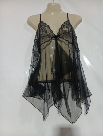 Schwarzes Babydoll-Nachthemd (Dessous)