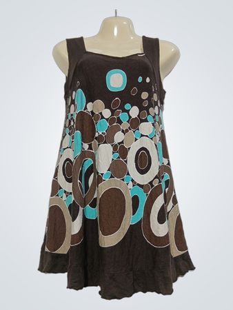 Braunes Kleid mit Kreis-Muster