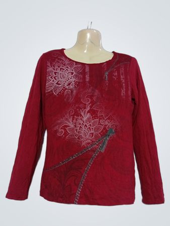 Kayané Paris Rotes Langarmoberteil