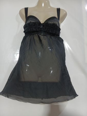 Schwarzes Baby-Doll-Negligée