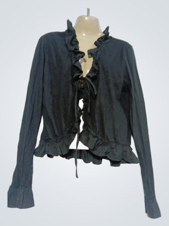 Stella Morgan Black Rüschen-Cardigan mit Bindeband vorne