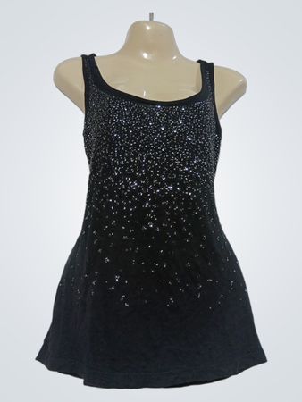 Eam Black verziertes Tanktop
