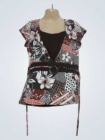 Damen-Tunika mit Print und Gürtel