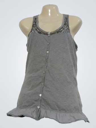 East Village Fox verziertes Tanktop mit Rüschensaum
