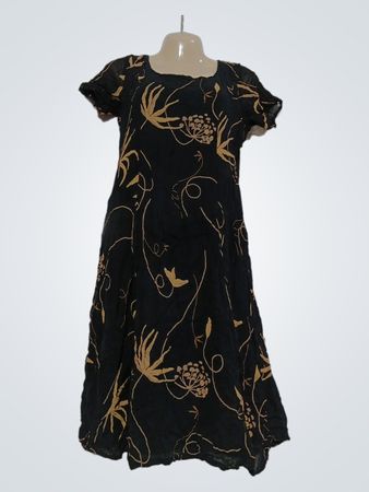 Tricobel Damen Kleid mit schwarzem Blumenmuster