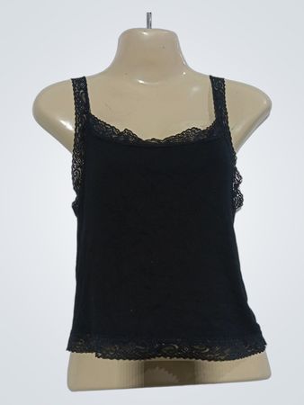 RUFEN SIE NICHT Jennifer Black Spitzebesatz Rippstrick-Top Trägerhemd XL