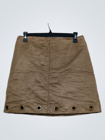 CAMAIEU Braun Wildleder-Minirock mit Ösen-Detail