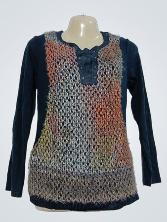 FRANCE RIVOIRE Damen-Langarmshirt mit strukturierter Vorderseite