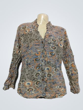 Agatha Vermont Bluse mit Blumenmuster und Knopfleiste