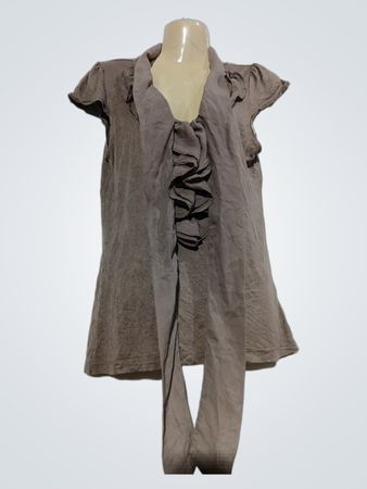 NAF NAF Braune Rüschenbluse