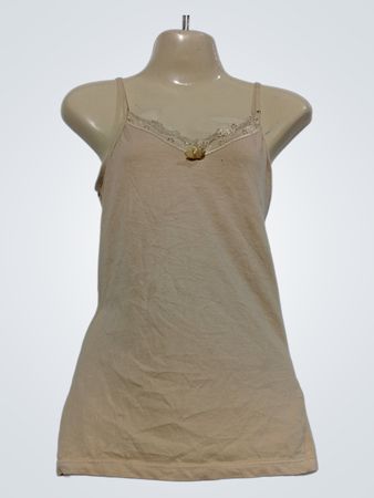 Beige Camisole mit Spitzenbesatz