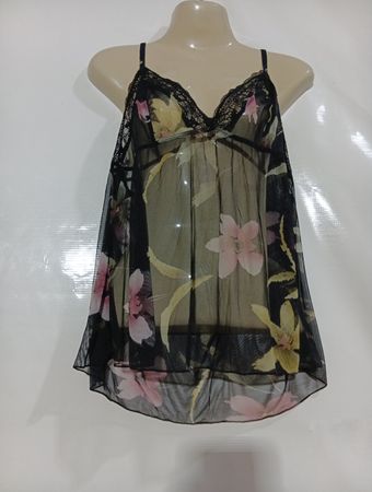 Durchsichtiger floraler Babydoll-Dessous