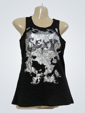 Chose Promise "Sexy" Grafik-Top mit Tanktop-Ausschnitt