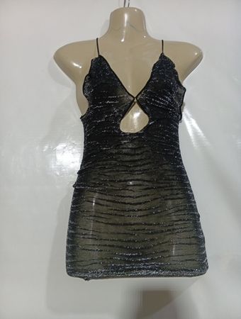 Schwarzes funkelndes Mini-Kleid