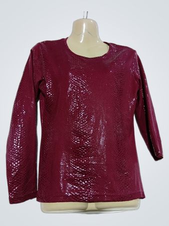 Les Blancs d'Antonelle Burgundy Schlangenprint Langarmshirt