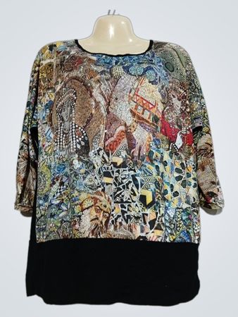 Renatto Bene Paris Damen bedrucktes Tunika-Oberteil